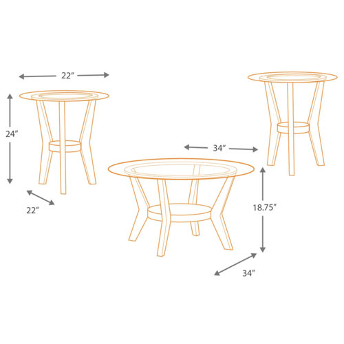 Oliver Canaday 3 Piece Living Room Table Set & Reviews Wayfair